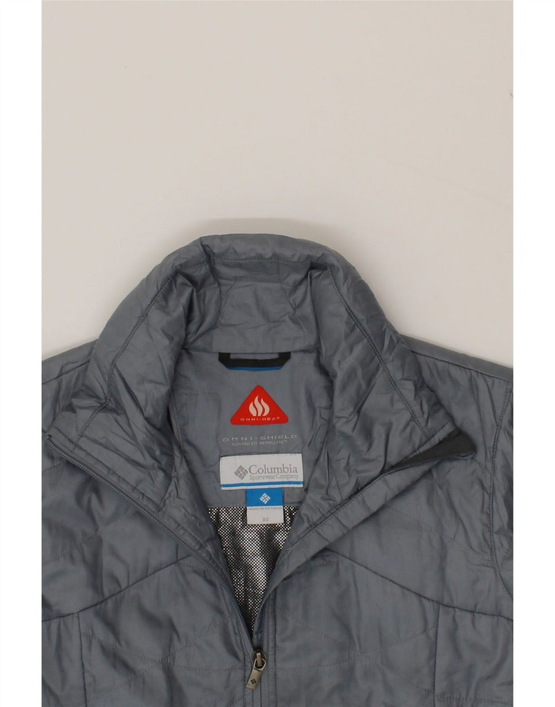COLUMBIA Womens Omni-Shield Padded Jacket UK 6 XS Grey Polyester Vintage Columbia and Second-Hand Columbia from Messina Hembry 