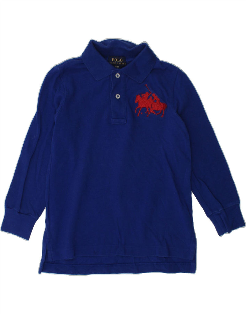 POLO RALPH LAUREN Boys Long Sleeve Polo Shirt 2-3 Years Blue Cotton | Vintage Polo Ralph Lauren | Thrift | Second-Hand Polo Ralph Lauren | Used Clothing | Messina Hembry 