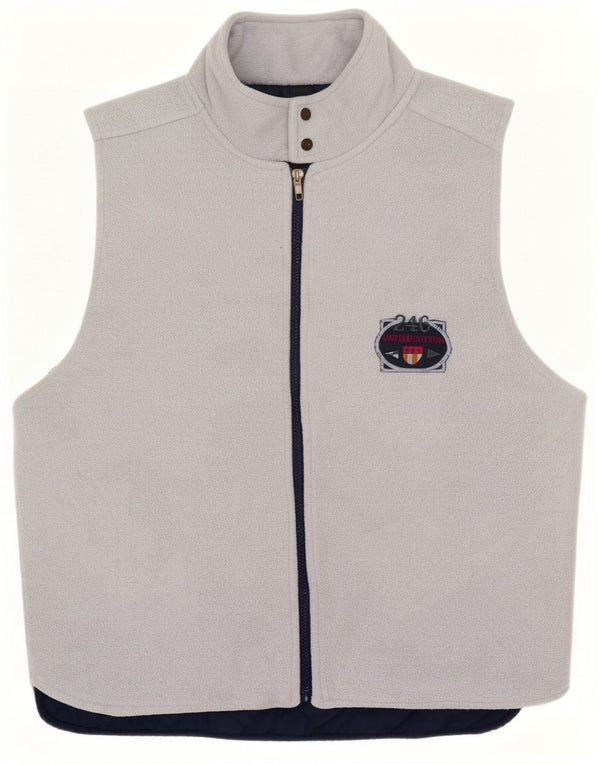 United Cotton Mens Reversible Fleece Gilet UK 40 Large Grey