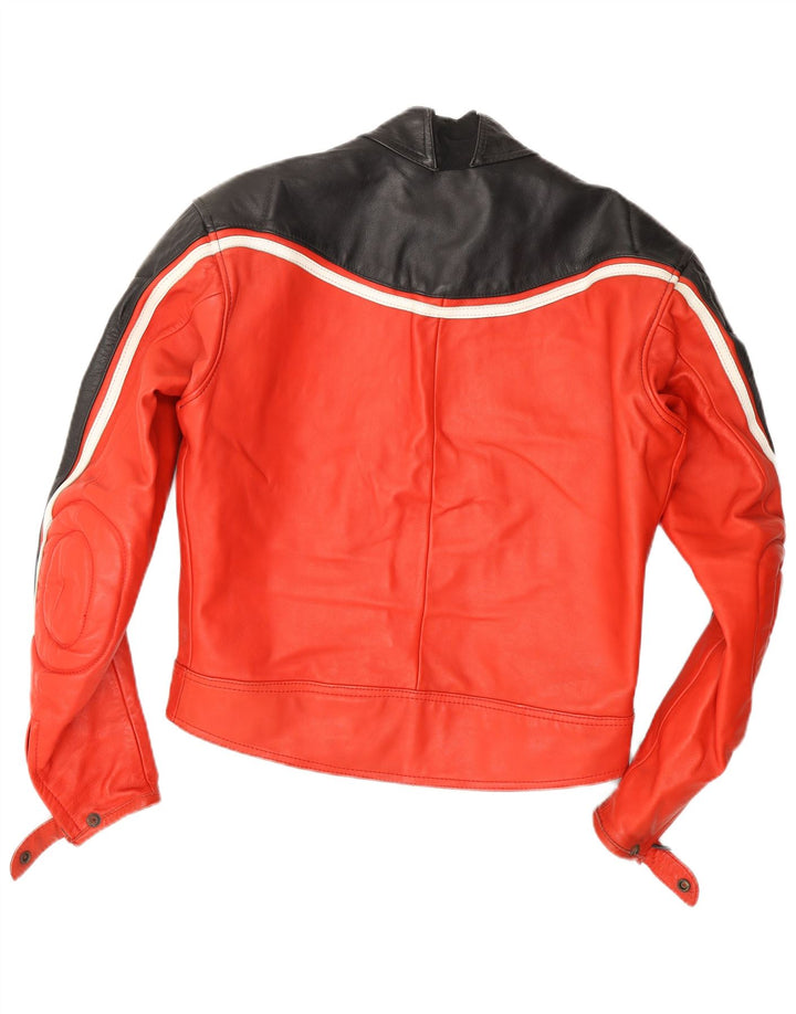 Dainese Mens Leather Racer Jacket IT 52 Large Red Colourblock Leather