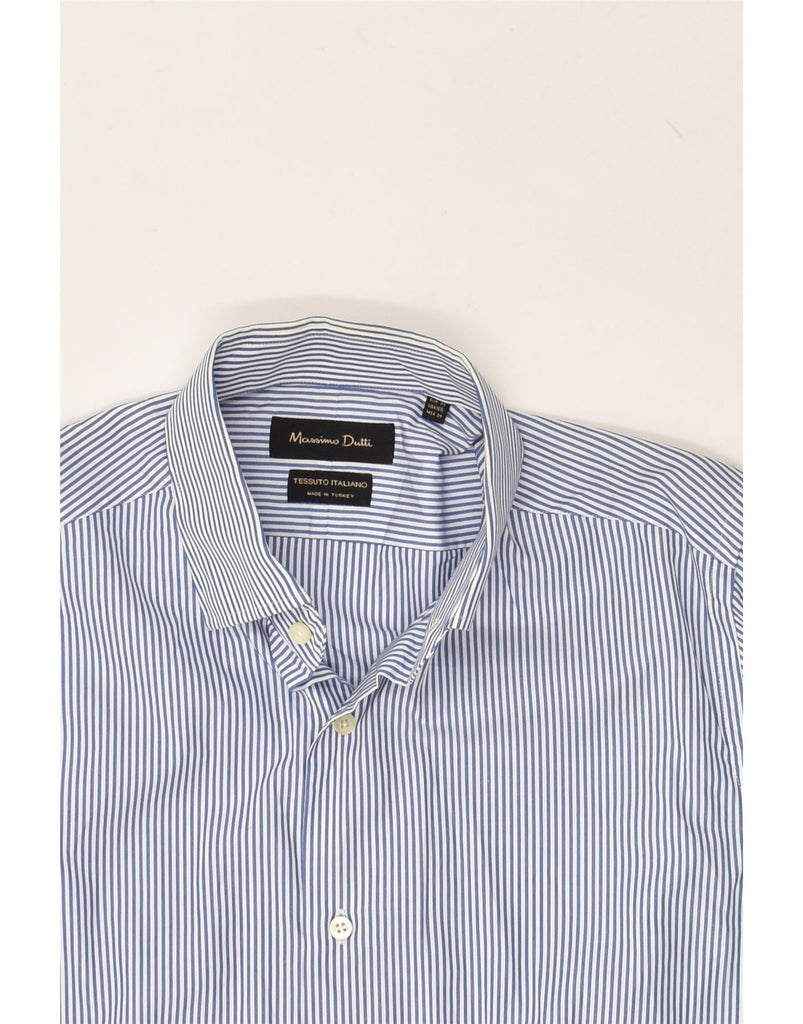 MASSIMO DUTTI Mens Shirt Size 39 Medium Blue Pinstripe Cotton | Vintage Massimo Dutti | Thrift | Second-Hand Massimo Dutti | Used Clothing | Messina Hembry 