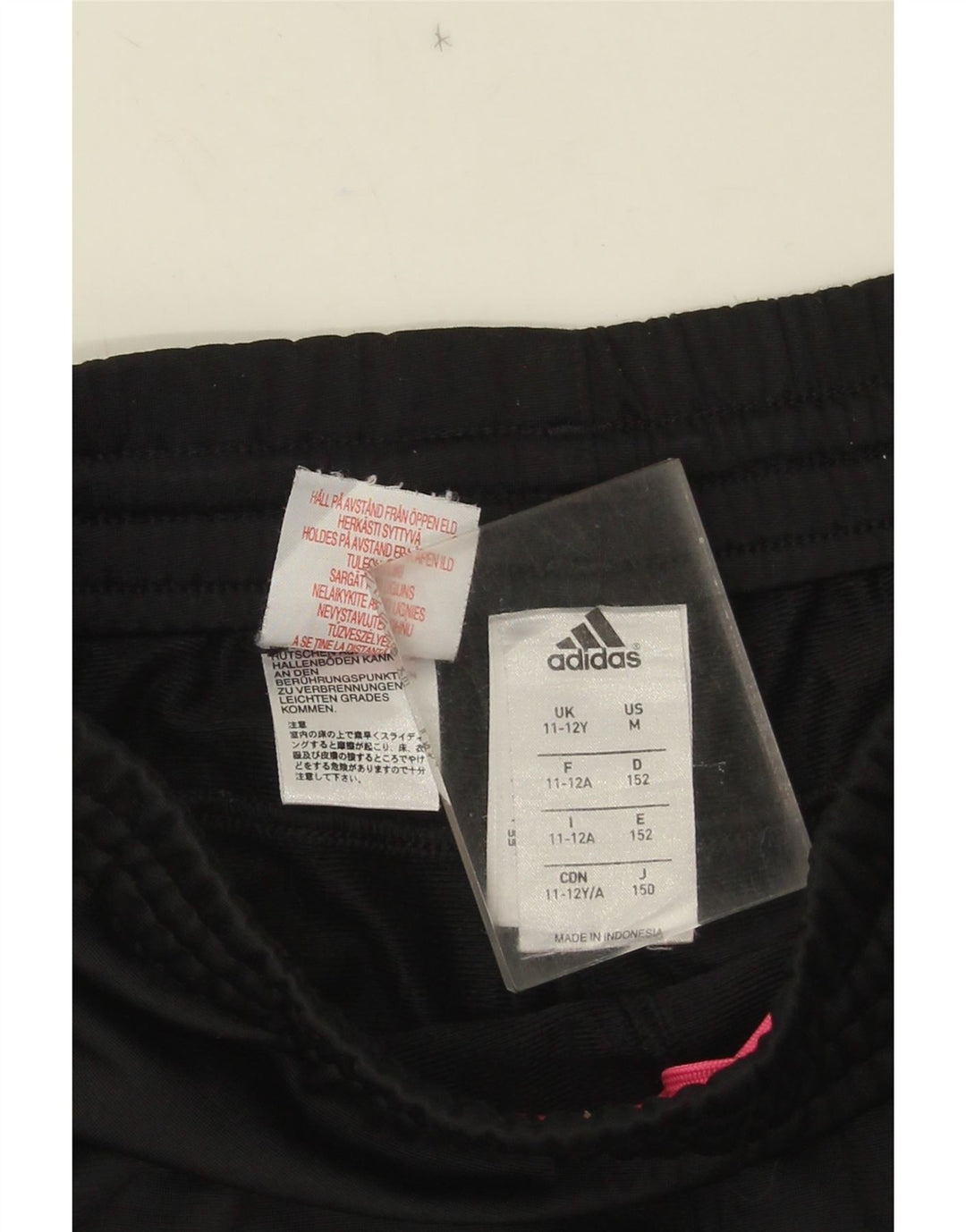 Adidas Girls Tracksuit Trousers 11-12 Years Black Polyester