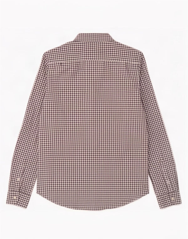 Jack Wills Mens Classic Fit Shirt Medium Navy Blue Gingham Cotton