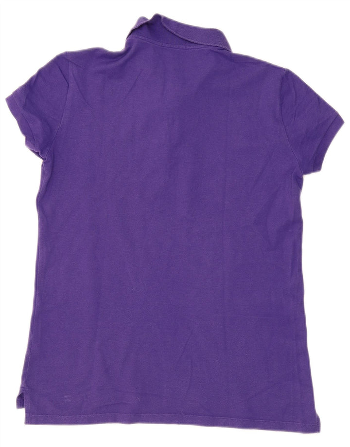 Lacoste Womens Polo Shirt Size 42 Large Purple Cotton