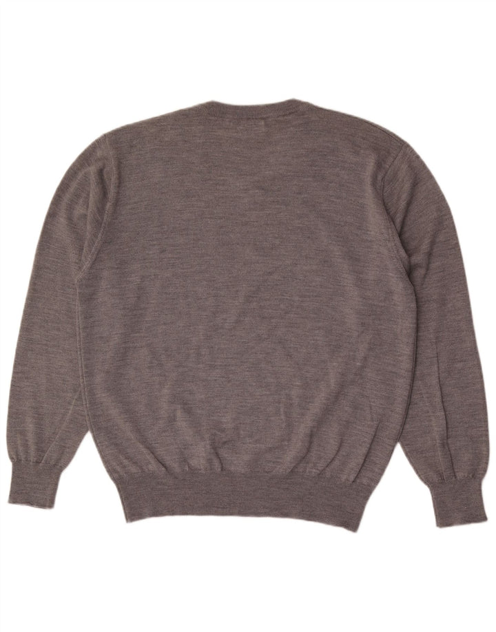 ORVIS Mens V-Neck Jumper Sweater XL Grey Wool