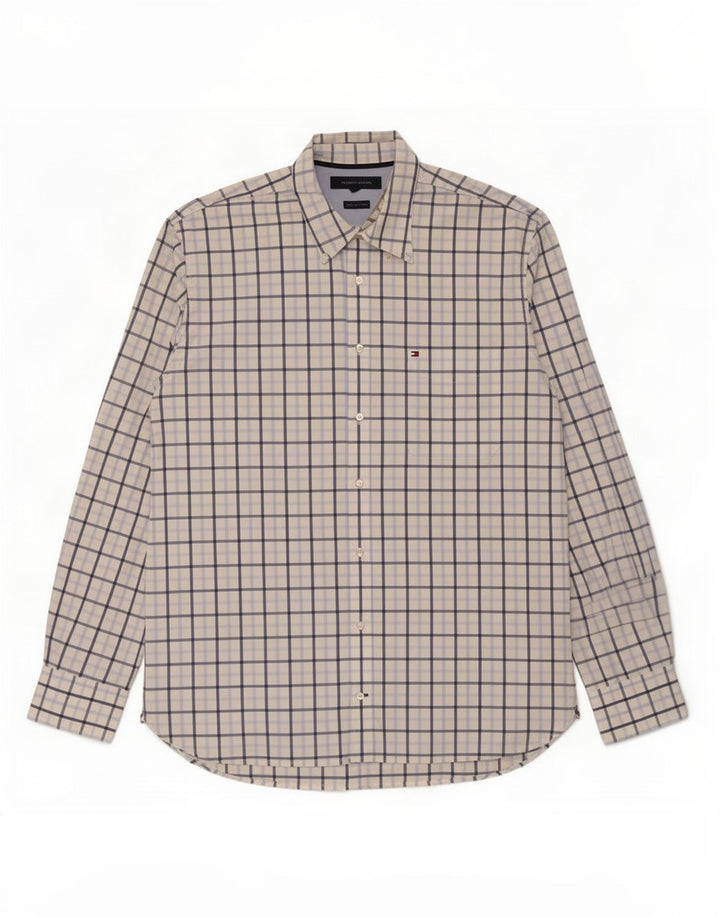 Tommy Hilfiger Mens Shirt XL White Check Cotton
