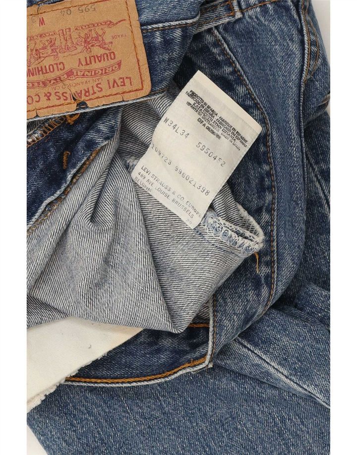 Levi's Mens 595 Straight Jeans W34 L29 Blue Cotton