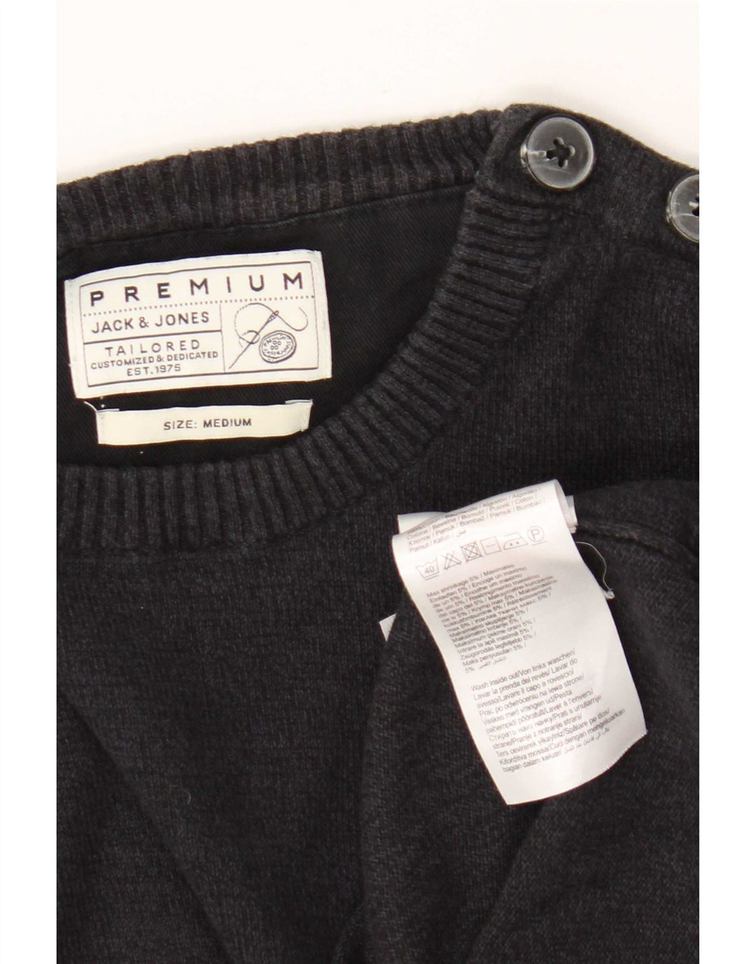 Jack & Jones Mens Regular Fit Crew Neck Jumper Sweater Medium Navy Blue