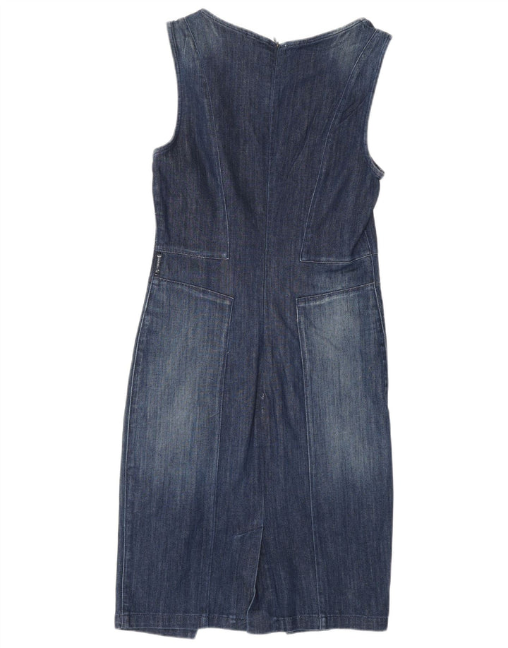 Armani Jeans Womens Sleeveless Denim Dress US 40 Small Blue Cotton