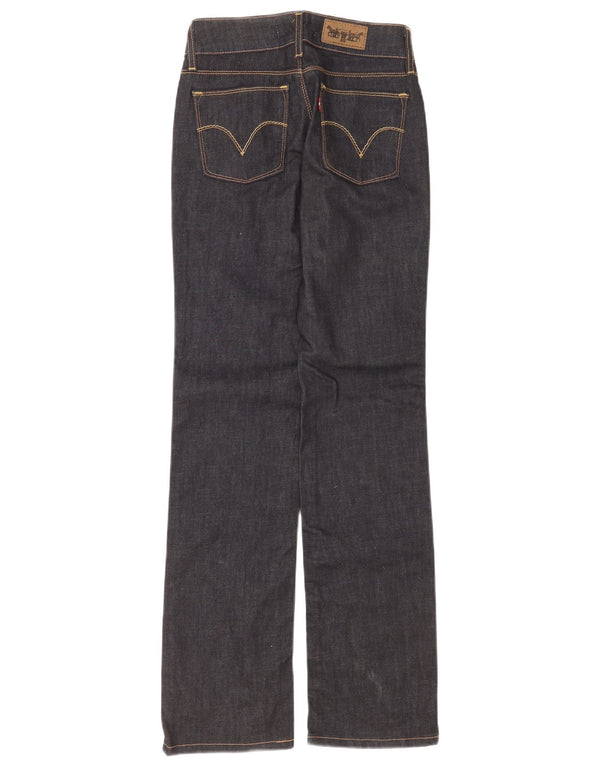 Levi's Womens 570 Straight Jeans W26 L34 Navy Blue Cotton