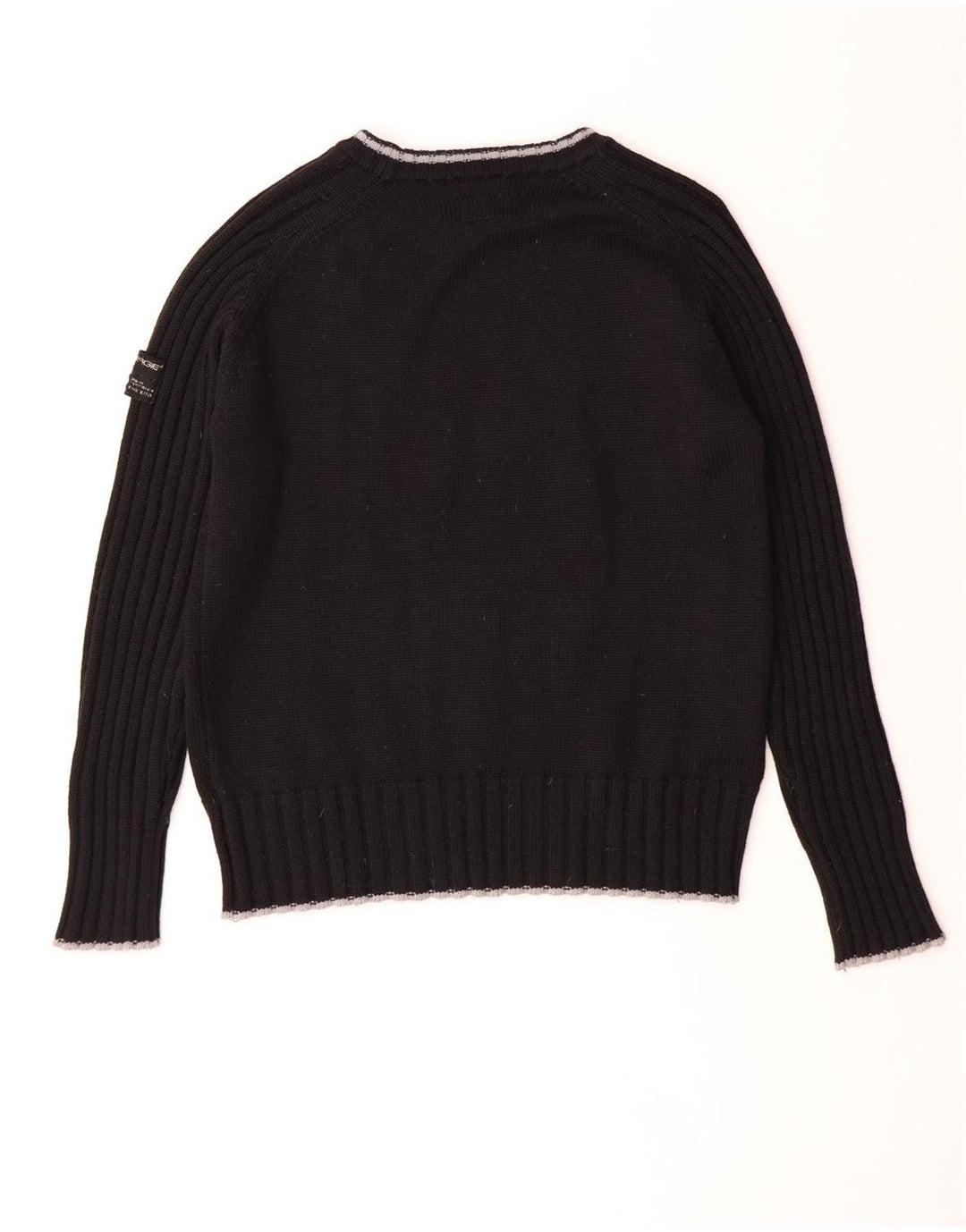 Energie Mens Crew Neck Jumper Sweater Large Black Wool