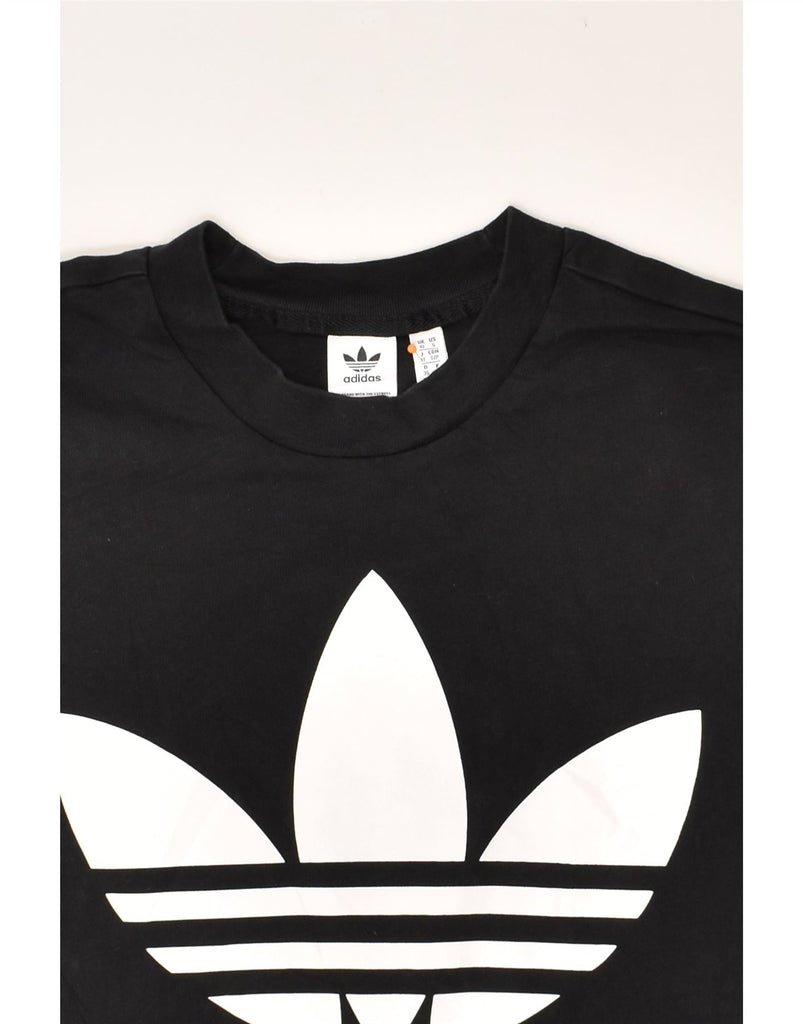 ADIDAS Womens Graphic T-Shirt Top UK 10 Small  Black Cotton | Vintage Adidas | Thrift | Second-Hand Adidas | Used Clothing | Messina Hembry 