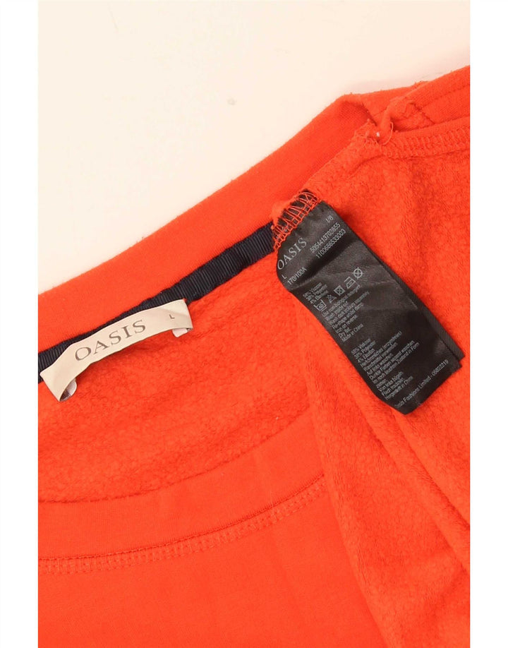 Oasis Womens Sweatshirt Jumper UK 16 Large Orange Viscose