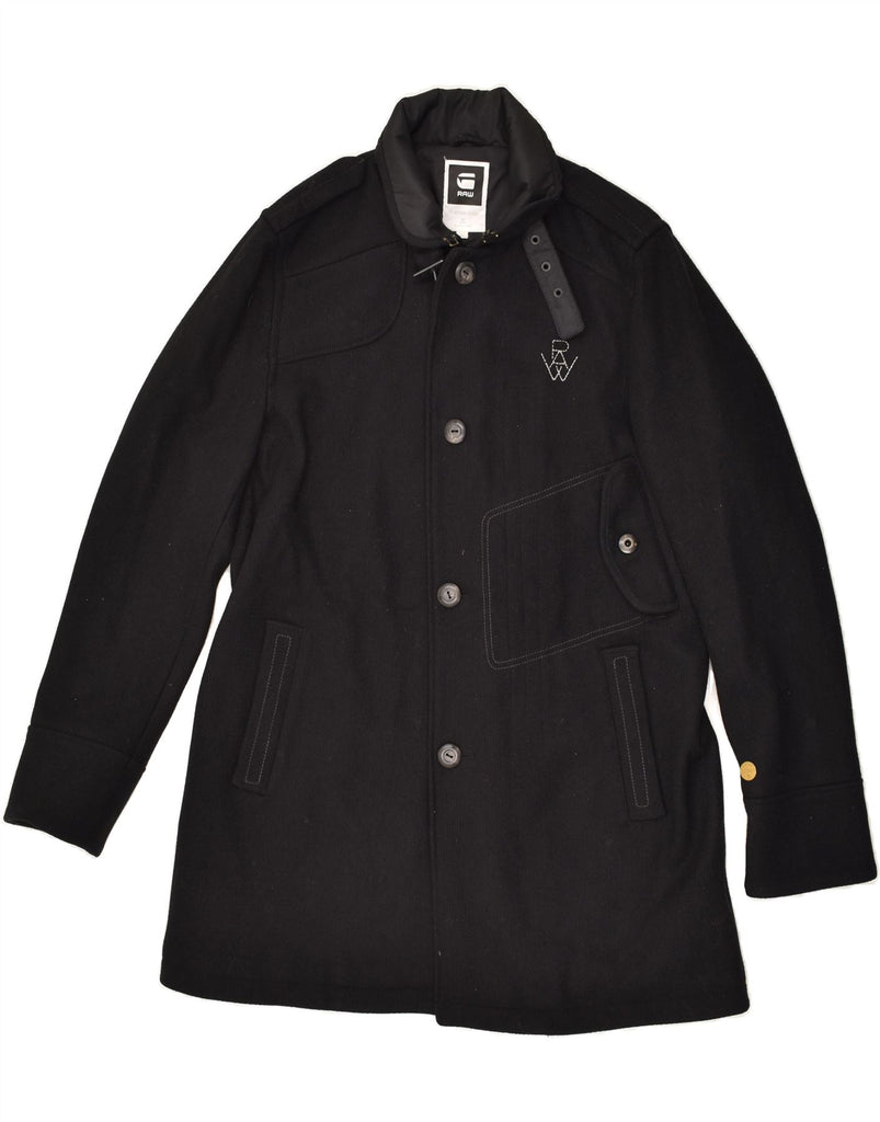 G-STAR Mens Overcoat UK 42 XL Black Wool | Vintage G-Star | Thrift | Second-Hand G-Star | Used Clothing | Messina Hembry 