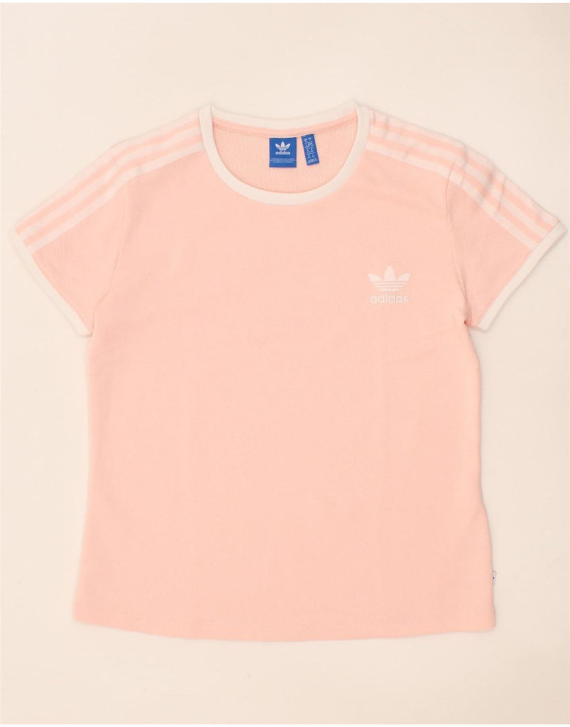 ADIDAS Womens Oversized T-Shirt Top UK 10 Small Pink Cotton Vintage Adidas and Second-Hand Adidas from Messina Hembry 