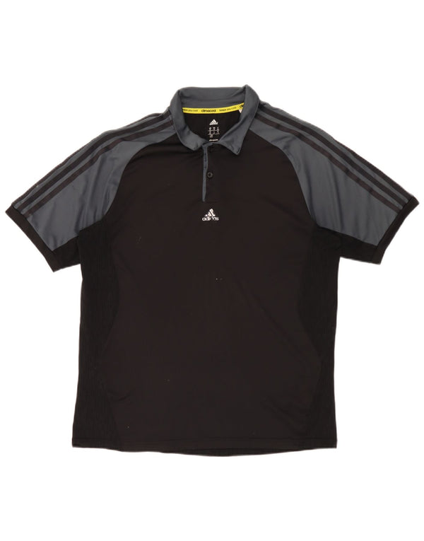 Adidas Mens Climacool Polo Shirt Medium Black Colourblock