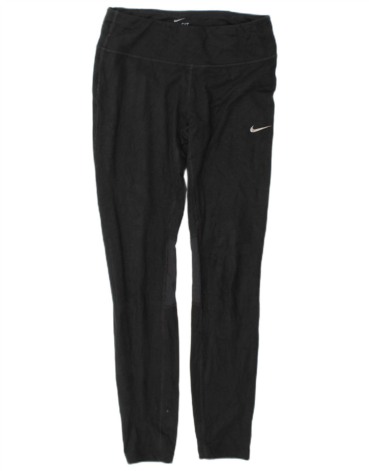 Nike Womens Leggings UK 10 Small Black Colourblock