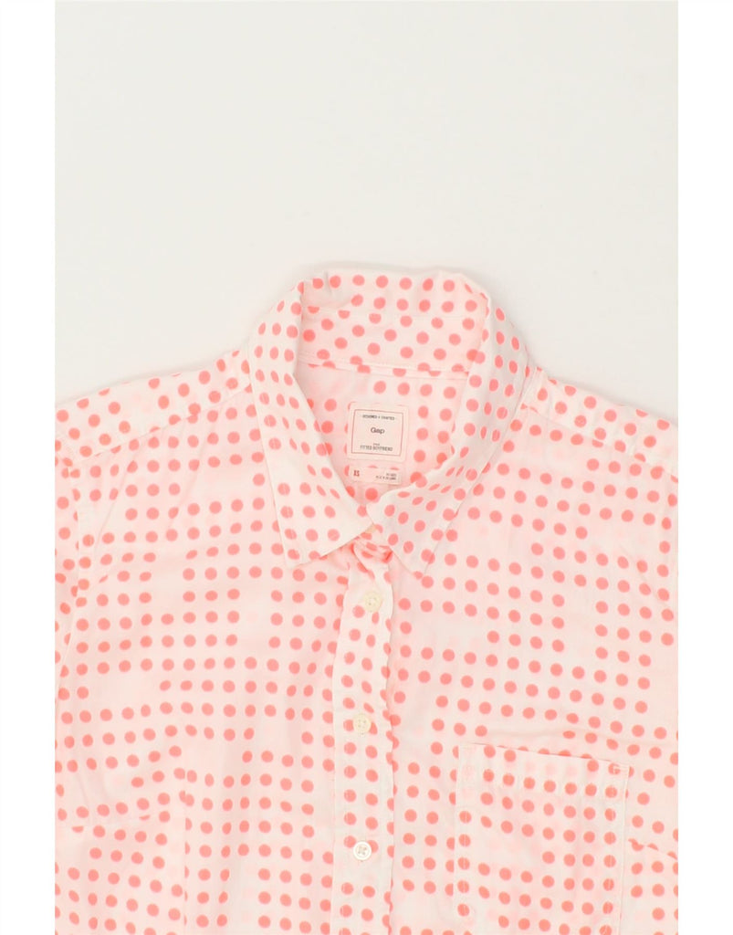 GAP Womens Shirt UK 6 XS Pink Polka Dot Cotton Vintage Gap and Second-Hand Gap from Messina Hembry 