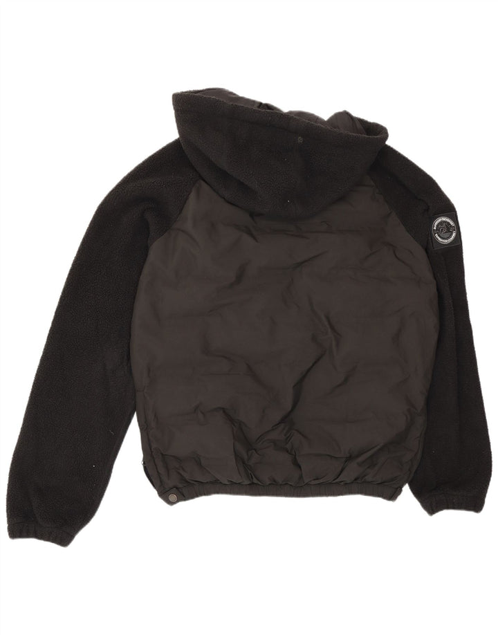Superdry Mens Hooded Pullover Padded Jacket UK 36 Small Black Colourblock