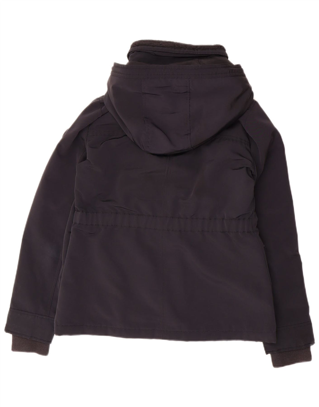 ABERCROMBIE & FITCH Womens Hooded Bomber Jacket UK 14 Medium Navy Blue
