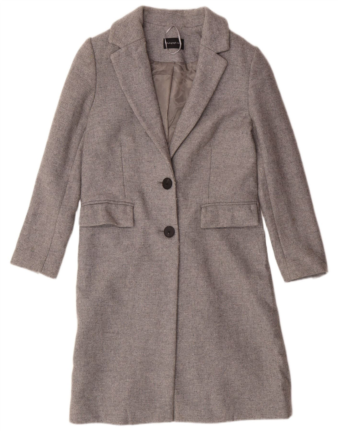 AUTOGRAPH  Womens Petite Overcoat UK 8 Small Grey Classic