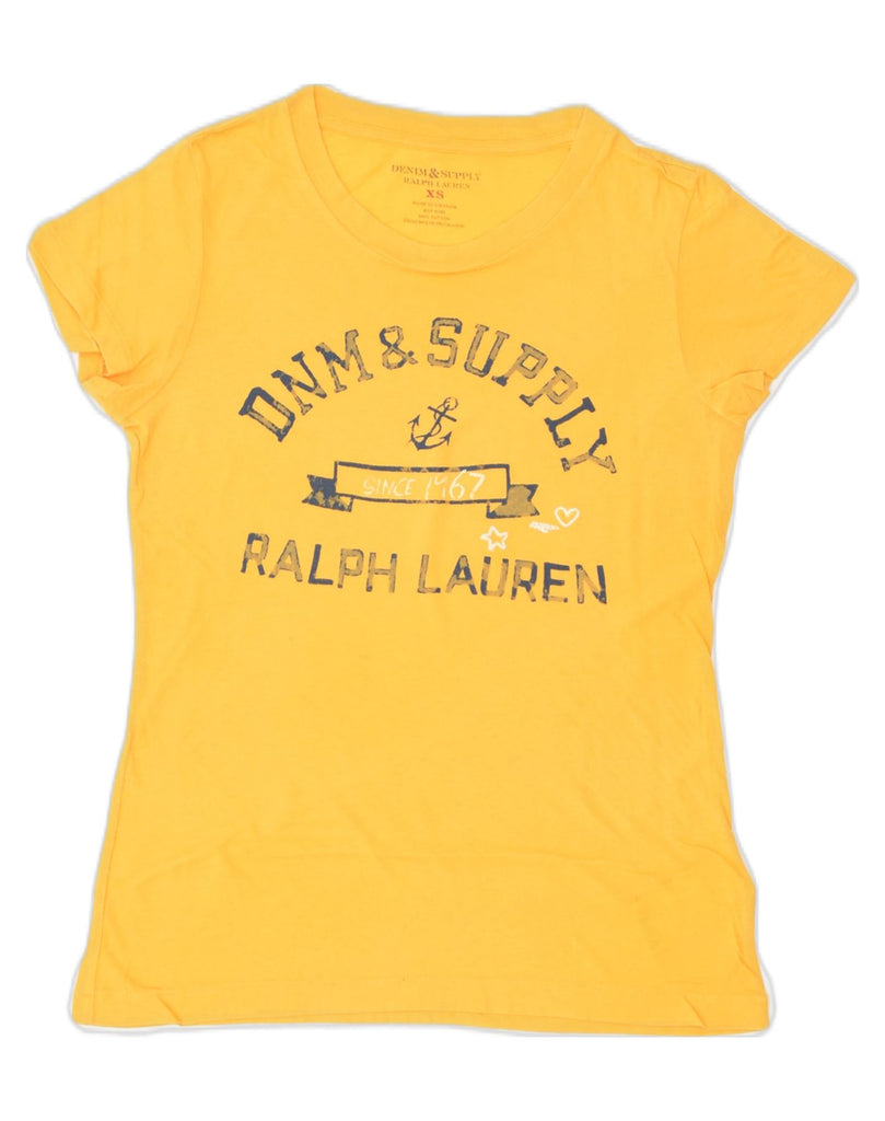 RALPH LAUREN Mens Graphic T-Shirt Top XS Yellow Cotton | Vintage | Thrift | Second-Hand | Used Clothing | Messina Hembry 