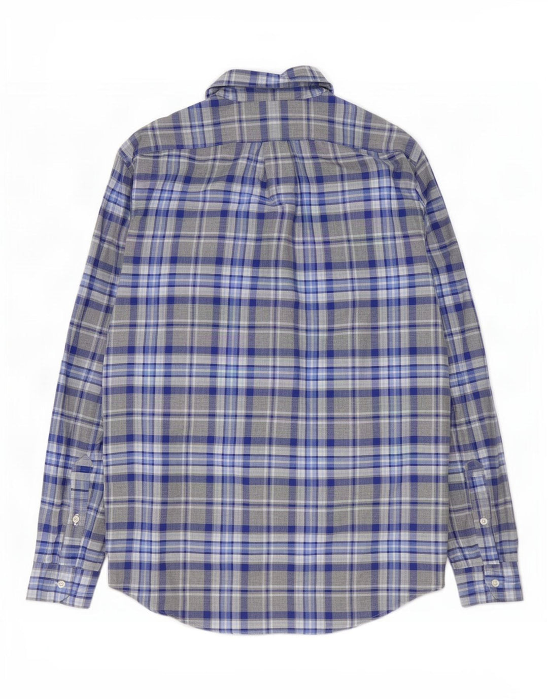 Ralph Lauren Mens Custom Fit Shirt Large Grey Check Cotton