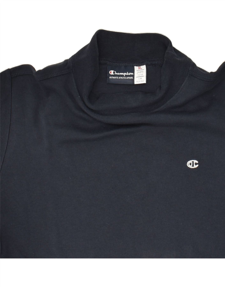 CHAMPION Boys Top Long Sleeve 13-14 Years XL Navy Blue | Vintage Champion | Thrift | Second-Hand Champion | Used Clothing | Messina Hembry 
