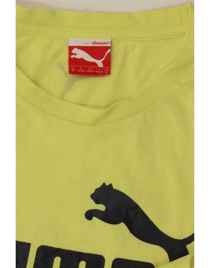 Puma Mens Graphic T-Shirt Top Medium Yellow