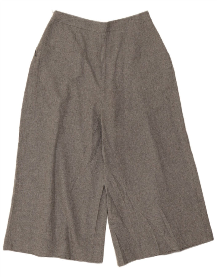 Zara Womens Cullotes Capri Trousers Small W26 L19 Grey Flecked Polyester