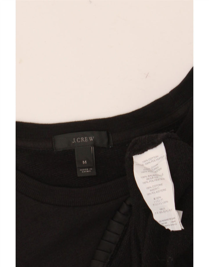 J. CREW Womens Sweatshirt Jumper UK 14 Medium Black Cotton