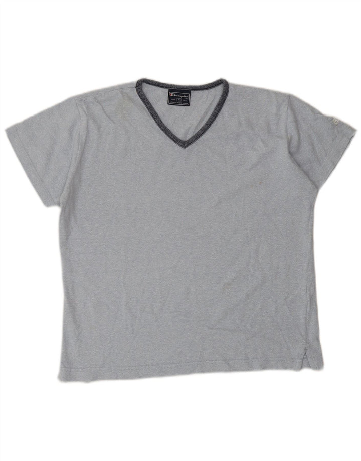 Champion Womens T-Shirt Top UK 14 Medium Blue Cotton