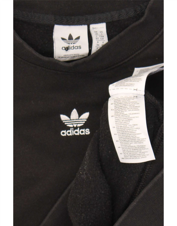 Adidas Womens Oversized Sweatshirt Jumper UK 10 Small Black Cotton
