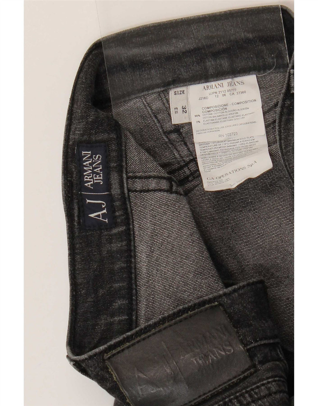 Armani Womens Straight Jeans W32 L33 Grey Cotton