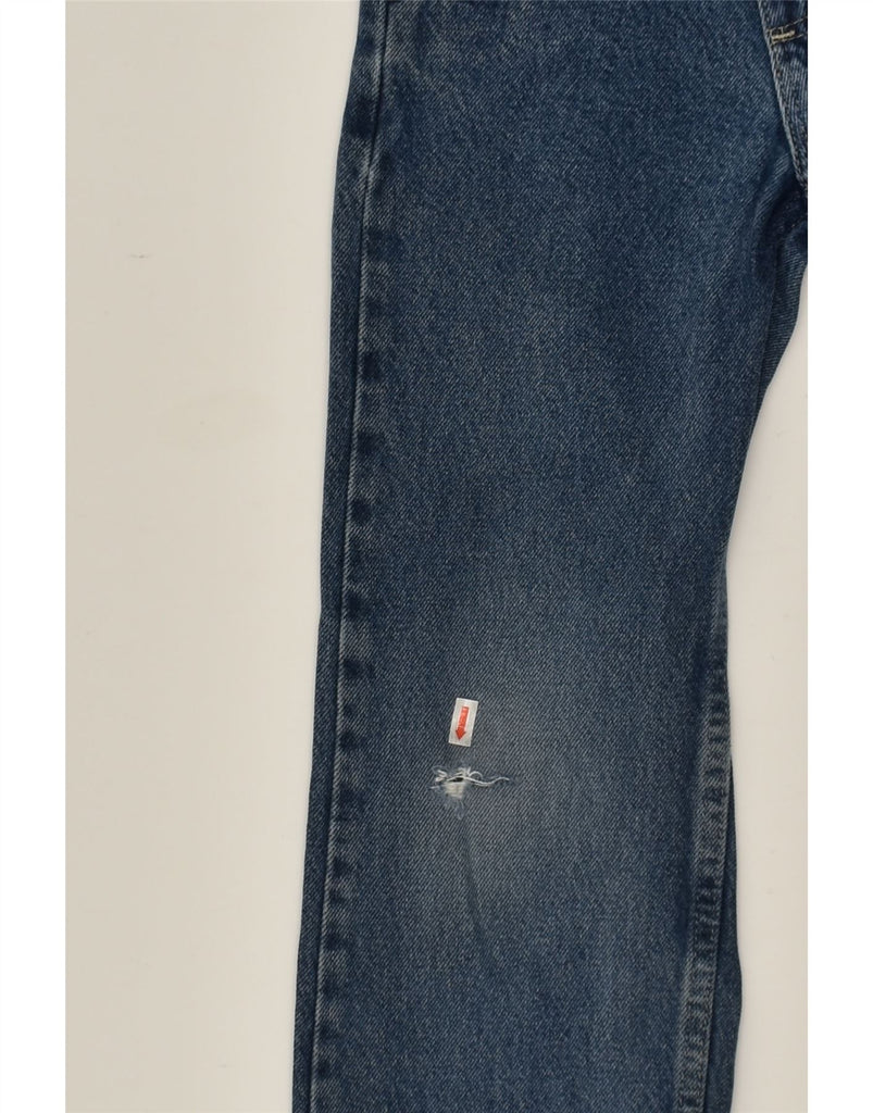 WRANGLER Boys Straight Jeans 7-8 Years W22 L22  Navy Blue Cotton | Vintage Wrangler | Thrift | Second-Hand Wrangler | Used Clothing | Messina Hembry 