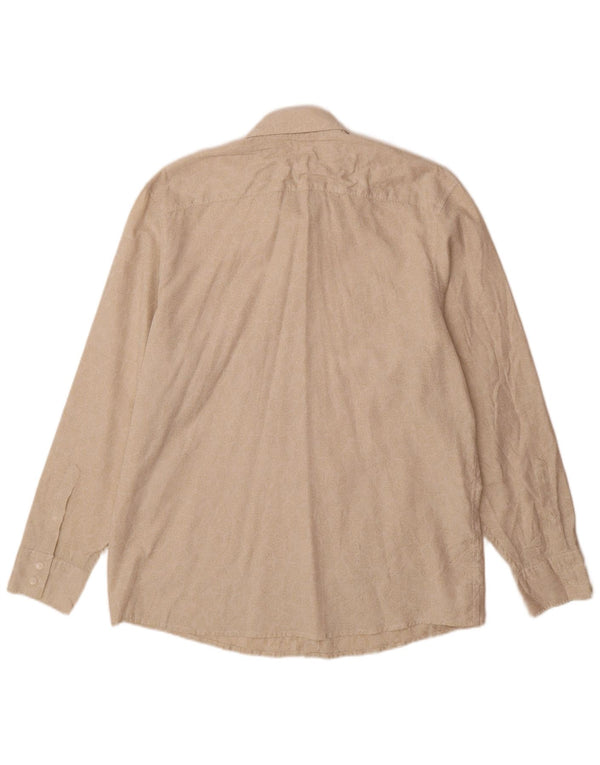 Calvin Klein Mens Shirt XL Beige Paisley Cotton