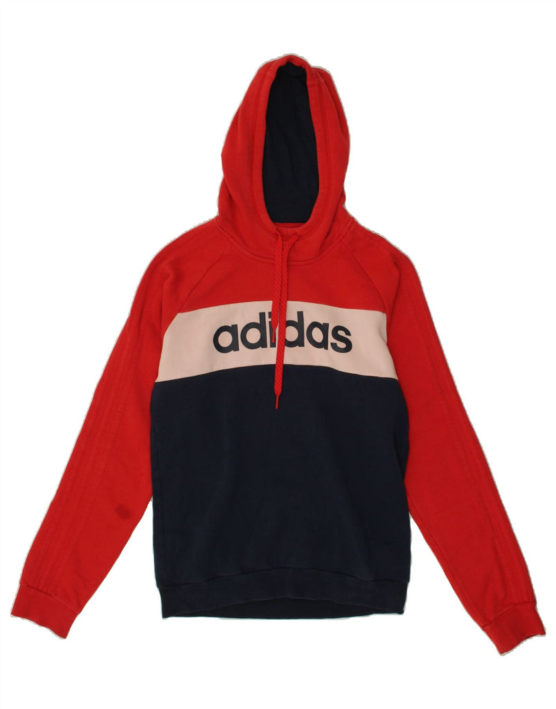 ADIDAS Womens Graphic Hoodie Jumper UK 10 Small Multicoloured Colourblock Vintage Adidas and Second-Hand Adidas from Messina Hembry 