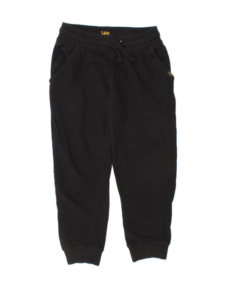 LEE Boys Tracksuit Trousers Joggers 7-8 Years Small Black Cotton Vintage Lee and Second-Hand Lee from Messina Hembry 