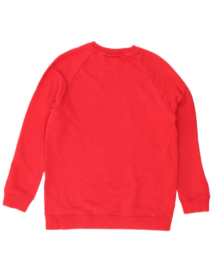 ADIDAS Womens Graphic Sweatshirt Jumper UK 12 Medium  Red Cotton