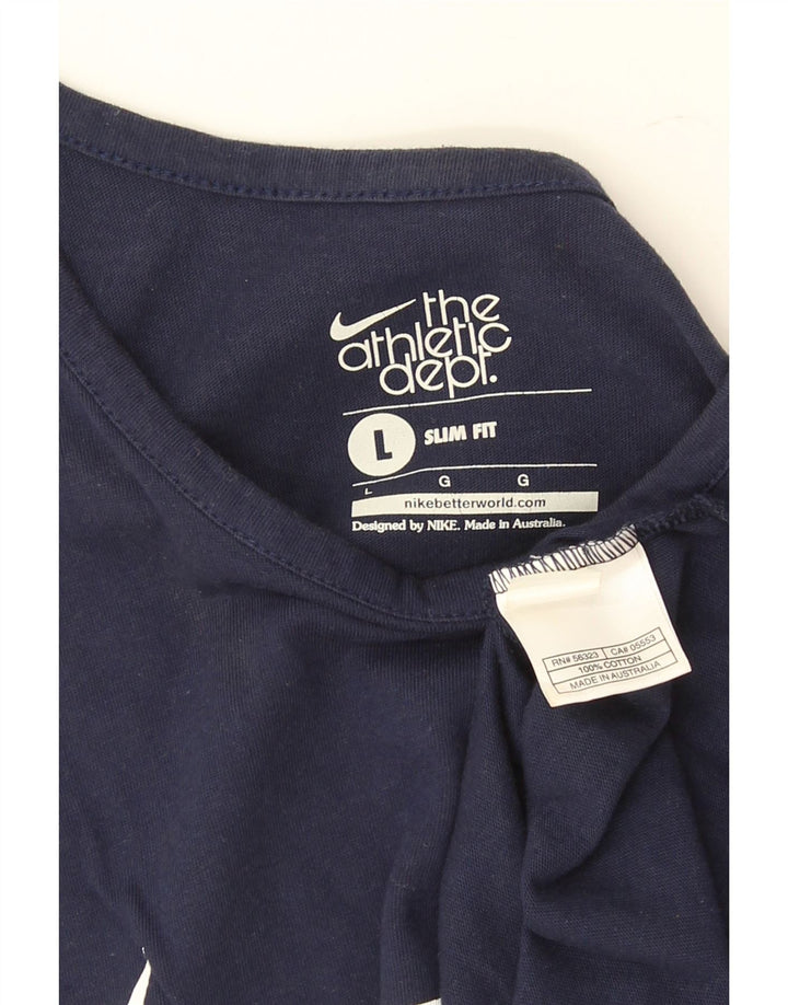 Nike Mens Slim Fit Graphic Vest Top Large Navy Blue Cotton