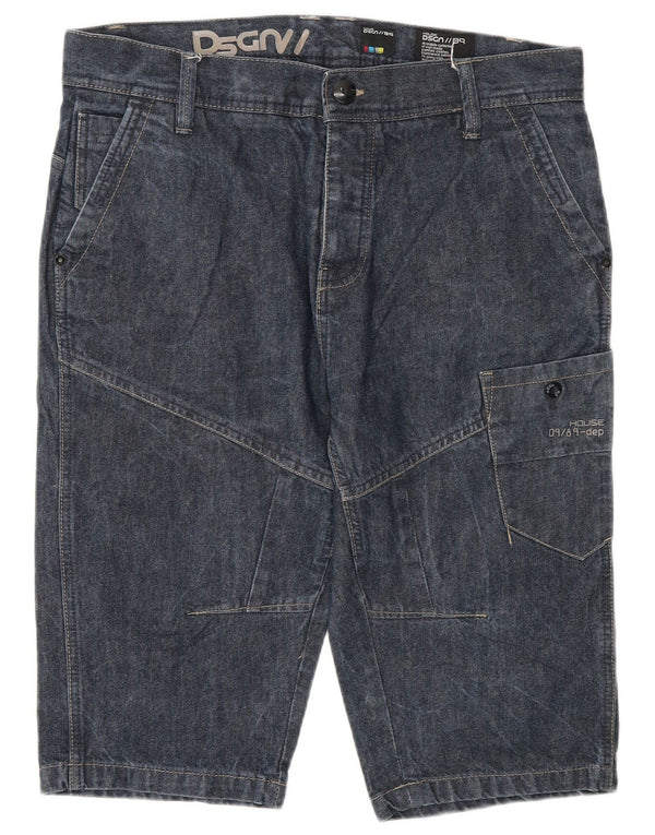 Vintage Mens Cargo Denim Shorts W32 Medium  Navy Blue