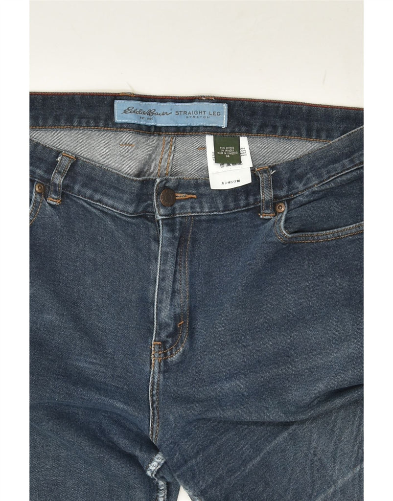 EDDIE BAUER Womens Stretch Straight Jeans US 14 XL W36 L29  Blue Cotton | Vintage Eddie Bauer | Thrift | Second-Hand Eddie Bauer | Used Clothing | Messina Hembry 