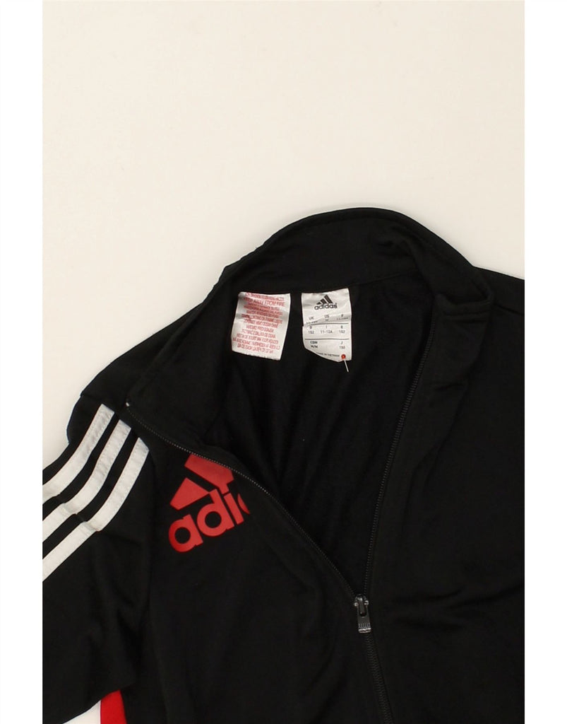 ADIDAS Boys Graphic Tracksuit Top Jacket 11-12 Years Black Colourblock | Vintage Adidas | Thrift | Second-Hand Adidas | Used Clothing | Messina Hembry 