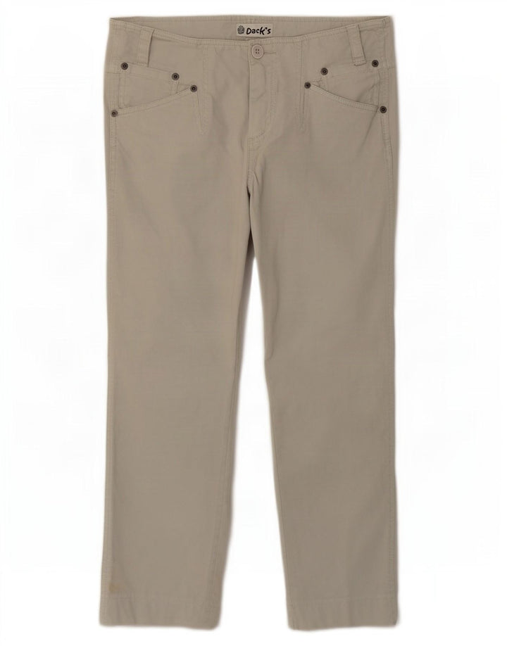 Dack's Womens Straight Casual Trousers IT 46 Large W32 L28 Grey Cotton