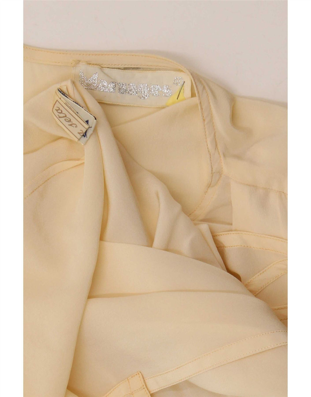 Vintage Womens 1/2 Sleeve Longline Cardigan Top EU 40 Medium Off White Silk