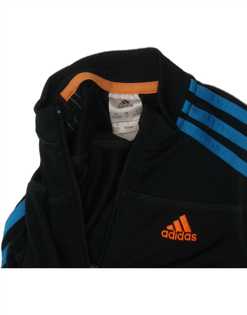 ADIDAS Baby Boys Tracksuit Top Jacket 18-24 Months Black Polyester Vintage Adidas and Second-Hand Adidas from Messina Hembry 