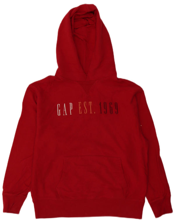 Gap Mens Graphic Hoodie Jumper Medium Red Cotton