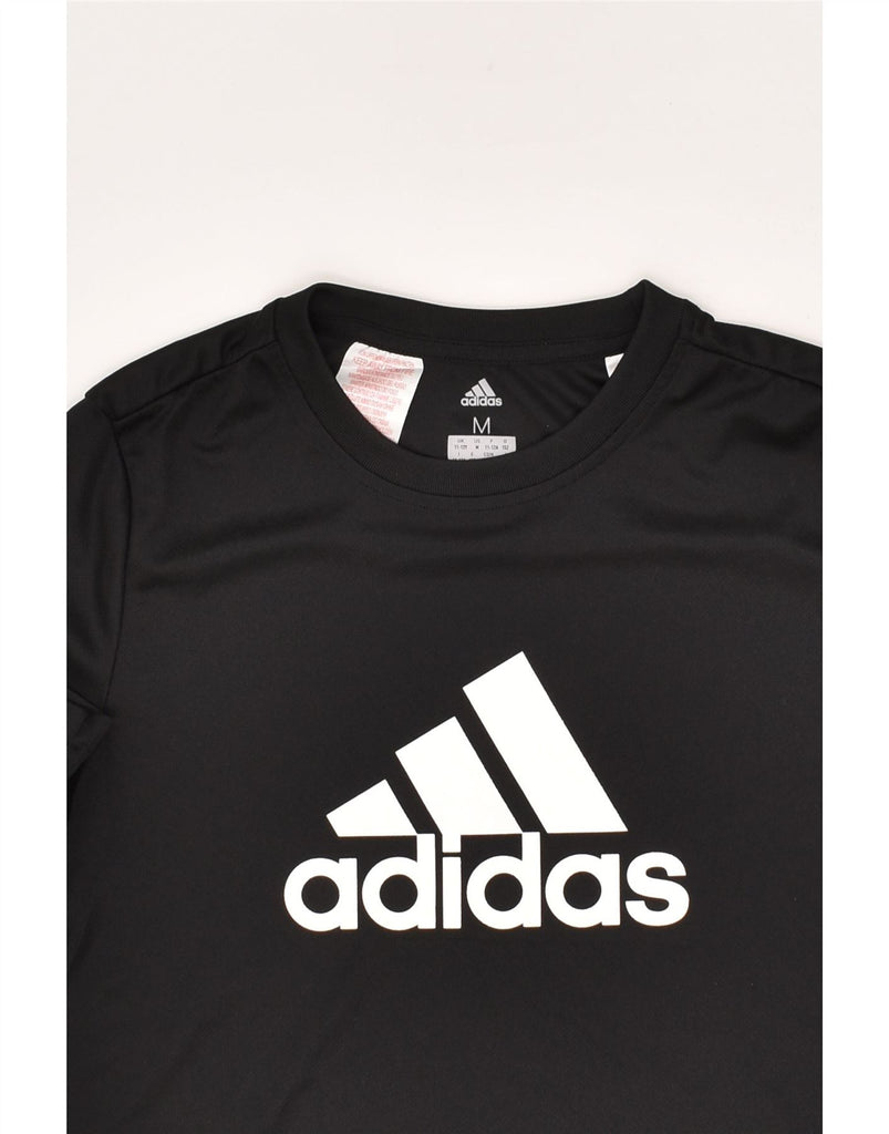 ADIDAS Boys Climalite Graphic T-Shirt Top 11-12 Years Black Polyester | Vintage Adidas | Thrift | Second-Hand Adidas | Used Clothing | Messina Hembry 