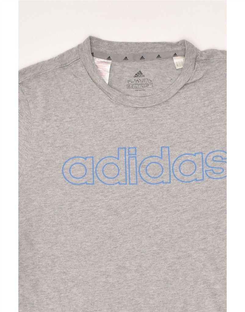 ADIDAS Boys Graphic T-Shirt Top 15-16 Years Grey Cotton | Vintage Adidas | Thrift | Second-Hand Adidas | Used Clothing | Messina Hembry 
