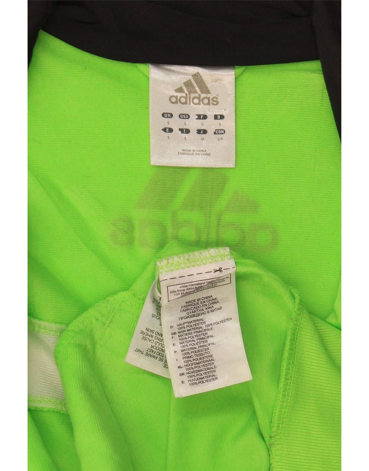 ADIDAS Mens Graphic Tracksuit Top Jacket Small Green Colourblock Polyester
